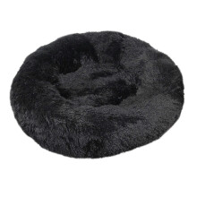 (L 60CM, Black) Round Plush Pet Bed Donut Mand Dog Accessories For Large Dogs Cat's House Winter Warm Small Medium Puppy Animal Mattress