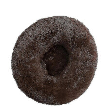 (L 60CM, Dark coffee) Round Plush Pet Bed Donut Mand Dog Accessories For Large Dogs Cat's House Winter Warm Small Medium Puppy Animal Mattress