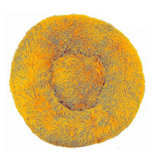(M 50CM, Clear orange) Round Plush Pet Bed Donut Mand Dog Accessories For Large Dogs Cat's House Winter Warm Small Medium Puppy Animal Mattress