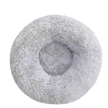 (M 50CM, Light grey) Round Plush Pet Bed Donut Mand Dog Accessories For Large Dogs Cat's House Winter Warm Small Medium Puppy Animal Mattress