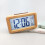 (Solid Wood Color) Wooden Lcd Digital Alarm Clock Smart Sensor Night Light With Snooze Date Temperature 12/24hr Switchable 2
