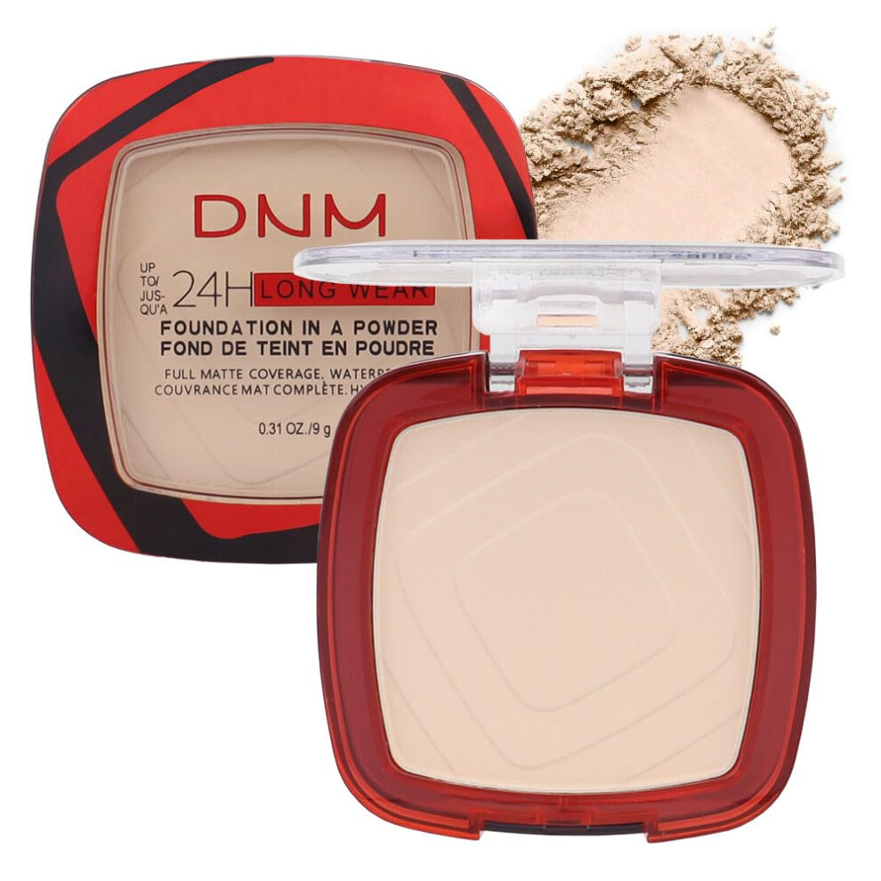 Powder Foundation Waterproof 24H Wear Matte Oil Control Brightening Skin Tone with Mirror 05