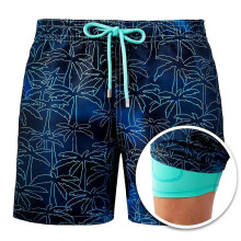 (L, Style 4) Mens Swim Trunks With Compression Liner
