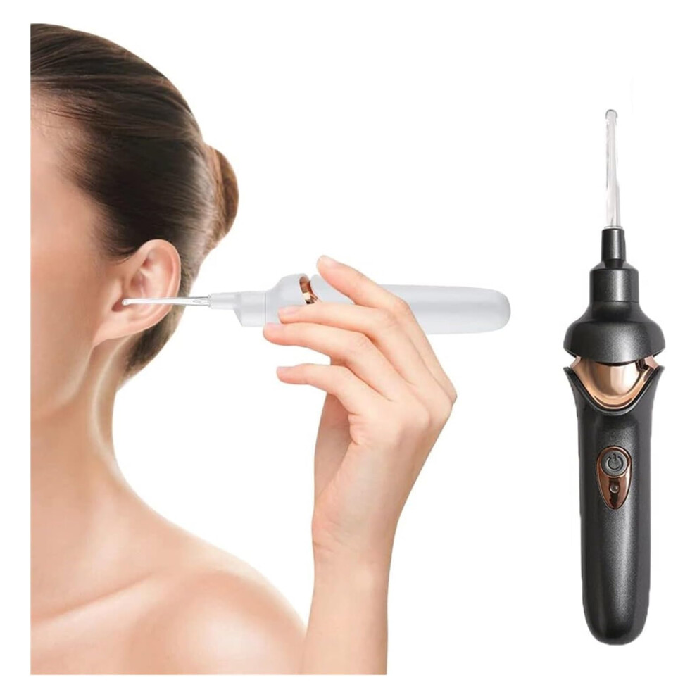 Light/Black Electric Ear Wax Removal Tool With Led Painless Usb Rechargeable Cleaner Safe For All Ages,