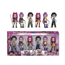 (6pcs Huntrix)6Pcs Kpop Demon Hunters Action Figure Toy Derpy Tiger Rumi Mira Zoey Sussy Figurine Doll Anime Collection Gift