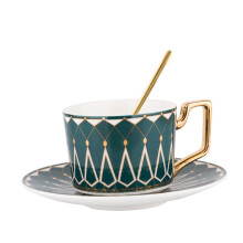 Retro Ceramic Coffee Mug with Saucer, Oversized Tea Cup for Milk Tea, Vintage Style Home Office