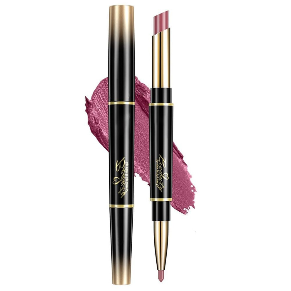 2 in 1 Matte Lipstick and Lip Liner, Double Ended Waterproof Long Lasting Moisturizing Combo