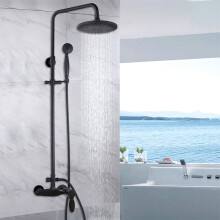 Wall Mount Rainfall Shower Head 8 Inch Round, 2 Functions, 1 Handle, Bathroom Shower Faucet Set, Mixer Taps
