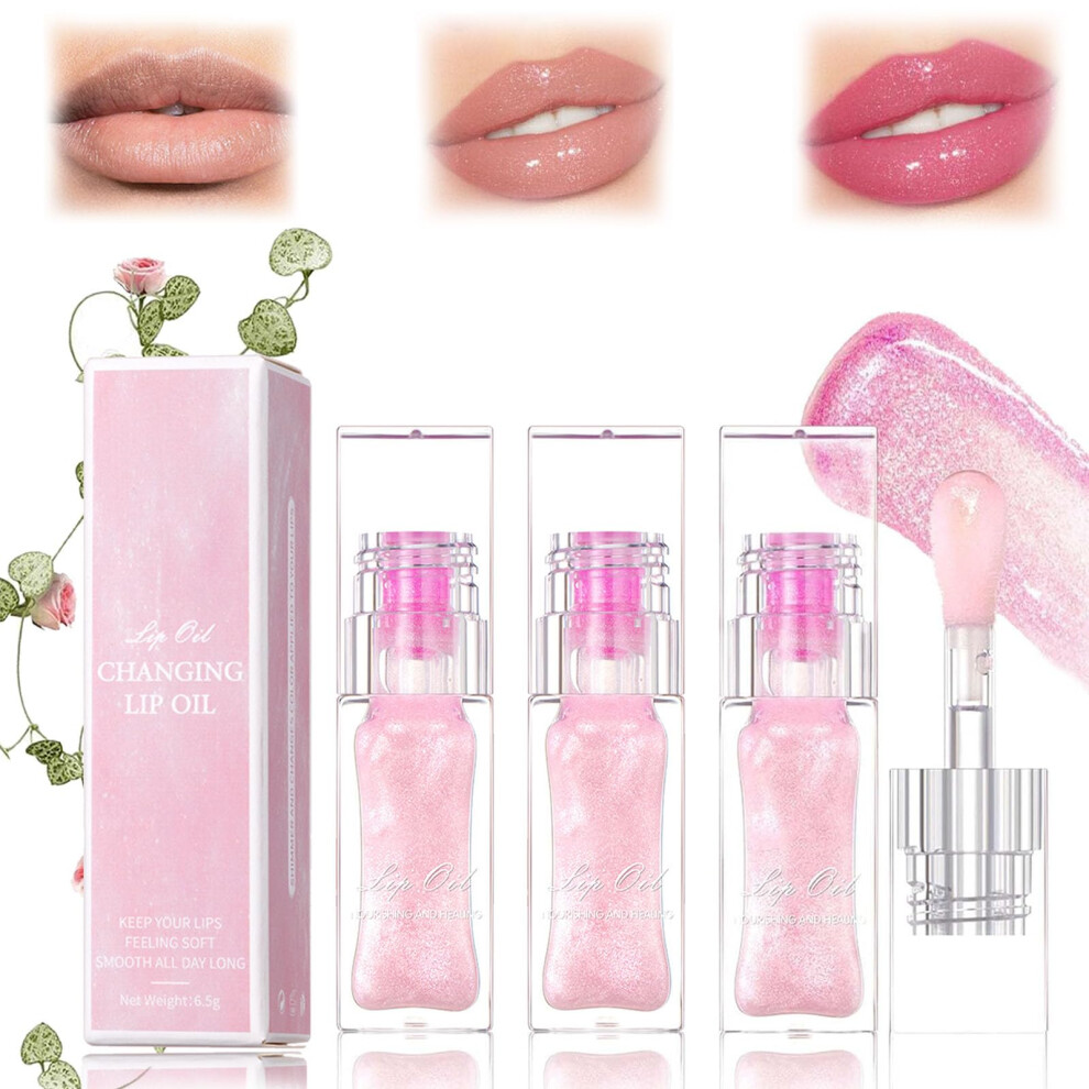 Magic Color Changing Lip Oil V2 3PCS with Deep Hydration and LongLasting Gloss Finish