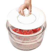 Salad Spinner and Vegetable Washer with HandCrank Drying, 2 in 1 Strainer Bowl for Fruits