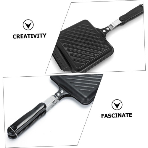 Non Stick Double Sided Sandwich Maker Pan with Ergonomic Handle for Toast Eggs Breakfast Cooking 1