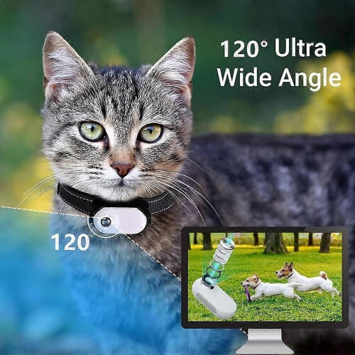 (White) Catcam Pro, Cat Cam Pro 2.0, HD 1080p Video Camera Mini Collar Camera 1