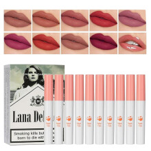 Matte Lipstick Set 10 Colors Long Lasting Waterproof Velvet Finish with Vitamin E Red