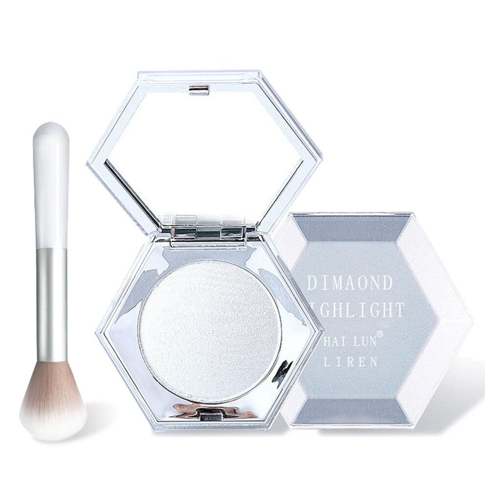 White Highlighter Makeup Palette Pearl Shimmer Powder Longlasting Waterproof Glow For Face Body Cheeks