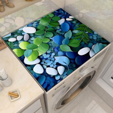 Washer And Dryer Protector Mat Absorbent Diatomaceous Laundry Room Cobblestone Leaf 60x65cm Washing Machine Cover