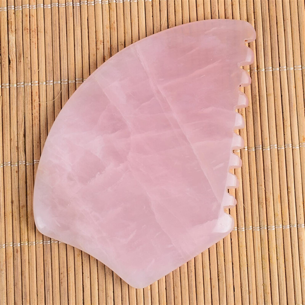 Rose Quartz Gua Sha Facial Massage Tool for AntiAging, Lymphatic Drainage and Muscle Relief