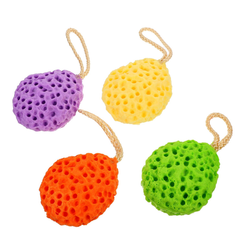 8pcs Honeycomb Bath Sponge Body Scrubber with Hanging Strap for Gentle Skin Exfoliation