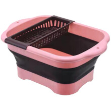 Collapsible Wash Basin with Drain Plug, Large 16.5' Folding Dish Tub for Kitchen Camping Laundry