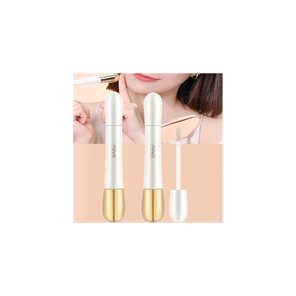 2 in 1 Foundation Stick and Concealer Stick with BuiltIn Brush for Flawless Coverage, 2pcs