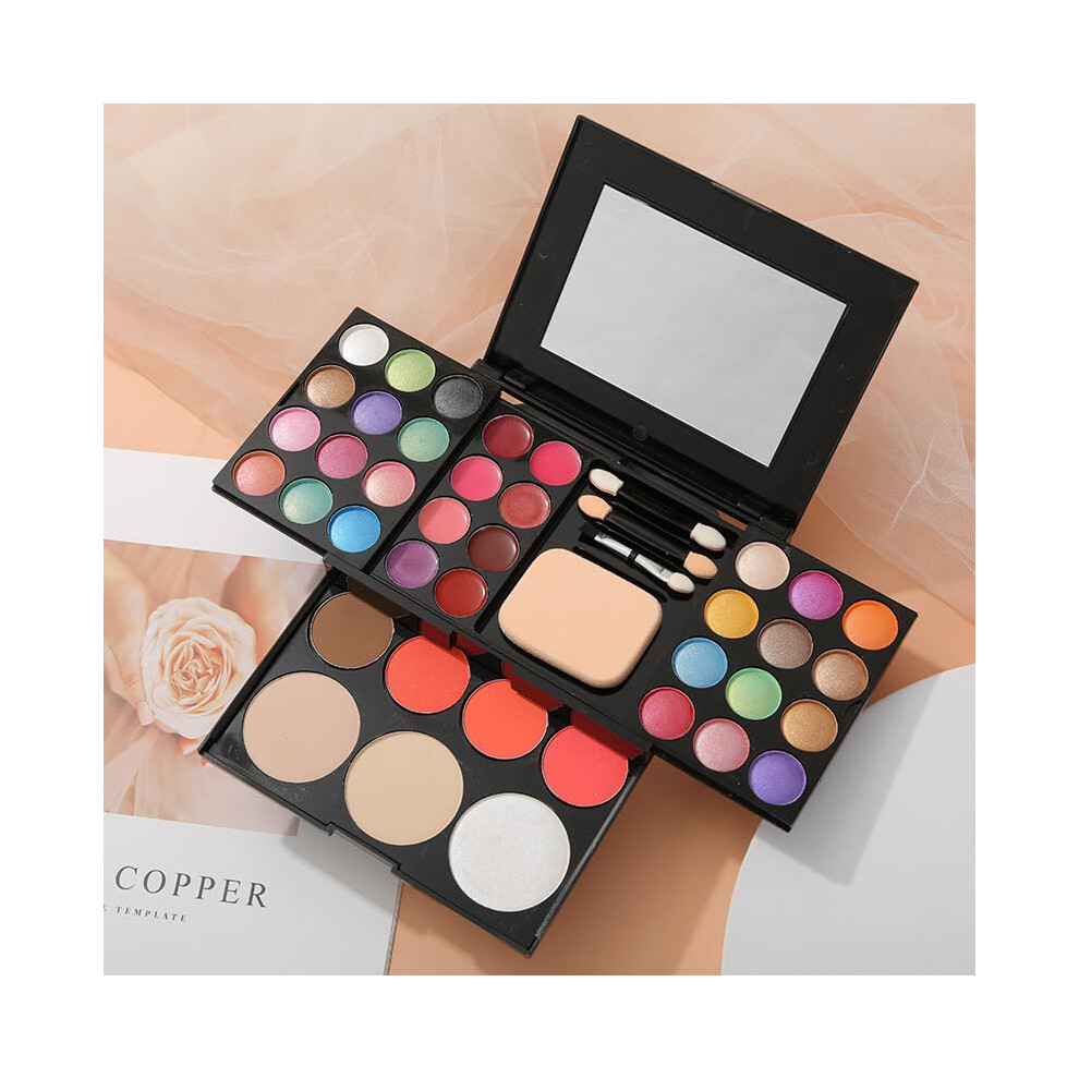 Makeup Kit AllinOne Set with Mirror Eyeshadow Blush Powder Eyeliner Valentines Gift for Her