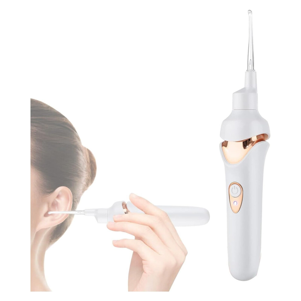 Ear Wax Removal Tool with LED Light and Gentle Suction, Safe Ear Cleaner for Adults and Kids, White