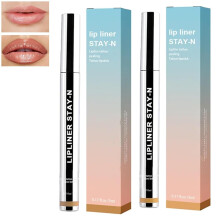 Detachable Lip Liner Dark Brown and Light Brown, Long Lasting Lip Stain Pencil with Vitamin E