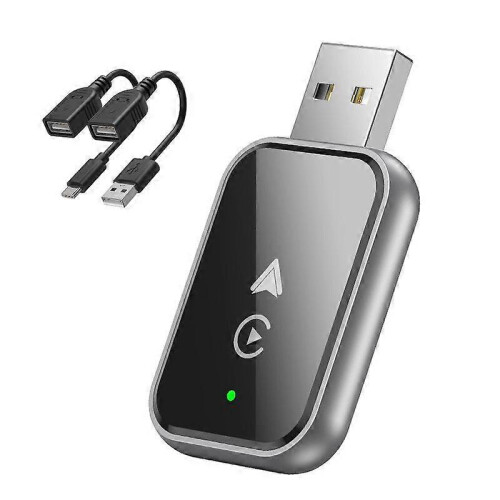 (Apple Android 2 In 1)New Mini Wirefree CarPlay Adapter – Wireless Freedom for CarPlay & Android Auto