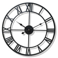(Black) Garden Clock Outdoor Garden Wall Clock Large Roman Numeral Garden Clock Outdoor Iron Clock Outdoor