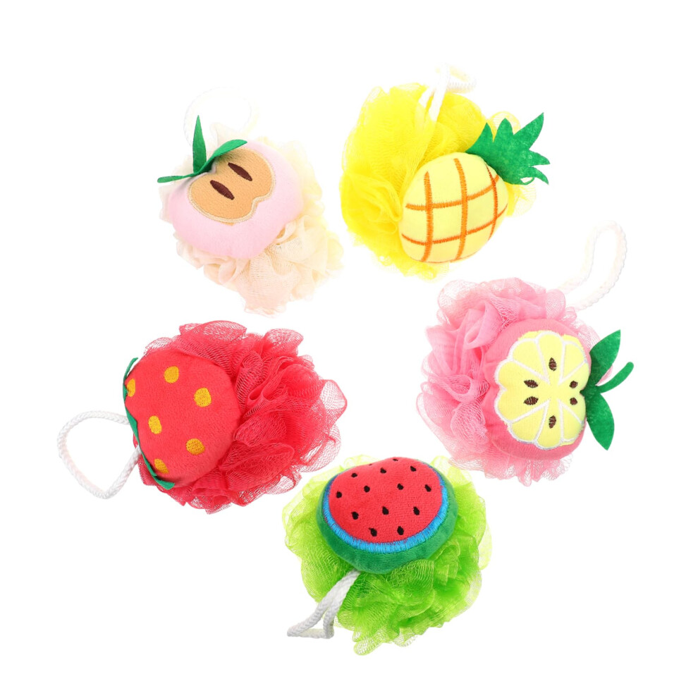 Bath Loofah 5pcs Gentle Exfoliating Shower Scrubber Set for Sensitive Skin and Daily Body Cleansing