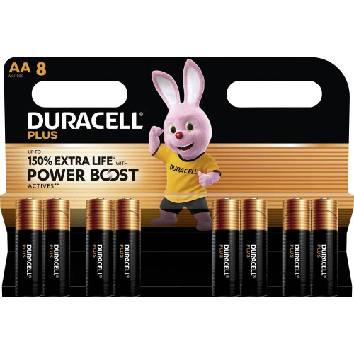 Duracell Duracell AA Plus Alkaline 150% Extra Life Power Boost 1.5V 8 Pack