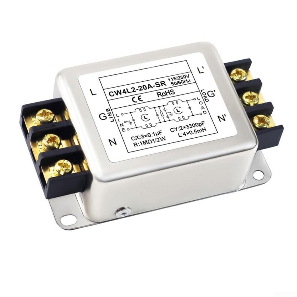 Single Phase 2 Stage Emi Power Line Filter Alloy Shell Low Interference For Cw4l2 10A 9164114347381