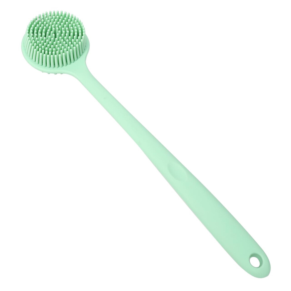 Silicone Bath Brush with Long Handle, DualSided Back Scrubber for Gentle Exfoliation
