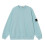 (M, Light blue) 2025 Classic Stone Correct Version Solid Color Round Neck Badge Long Sleeve Men And Women 1