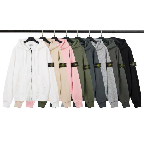 (S, Ash) 2025 Classic Stone Correct Version Solid Color Round Neck Badge Long Sleeve Men And Women 2