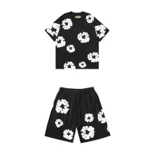 (01-Black,XXL)2025 Summer Men's Shorts Set, Hip Hop Style,Cotton, Casual Fitness, Travel Ready,2-Piece