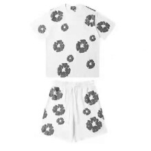 (09,M)2025 Summer Men's Shorts Set, Hip Hop Style,Cotton, Casual Fitness, Travel Ready,2-Piece