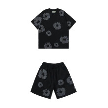 (08,S)2025 Summer Men's Shorts Set, Hip Hop Style,Cotton, Casual Fitness, Travel Ready,2-Piece