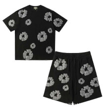 (10,S)2025 Summer Men's Shorts Set, Hip Hop Style,Cotton, Casual Fitness, Travel Ready,2-Piece