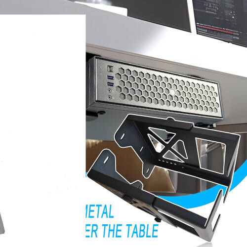 Under Desk PC Mount Adjustable Steel CPU Holder SpaceSaving Vertical Bracket for Home Office 2