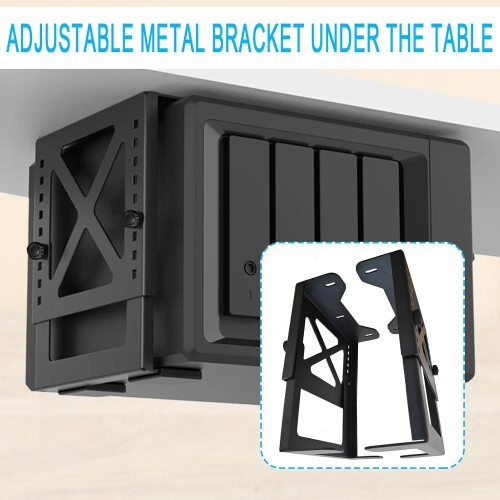 Under Desk PC Mount Adjustable Steel CPU Holder SpaceSaving Vertical Bracket for Home Office 1