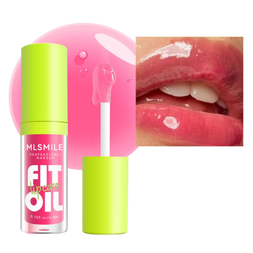 Moisturizing Lip Oil with Deep Hydration, NonSticky Tinted Lip Gloss for Smooth, Plump Lips