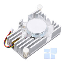 Aluminium kjøleribbe for Raspberry Pi5, temperaturkontrollert blåsevifte med variabel hastighetsvifte og varmespredningsteknologi, aktiv kjøler