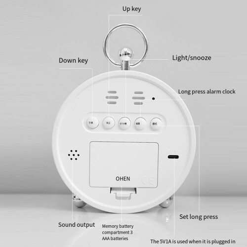 Voice Controlled Digital Alarm Clock With LED Display, Night Mode, Nap Watch Function, Temp Date Time Display, White 1