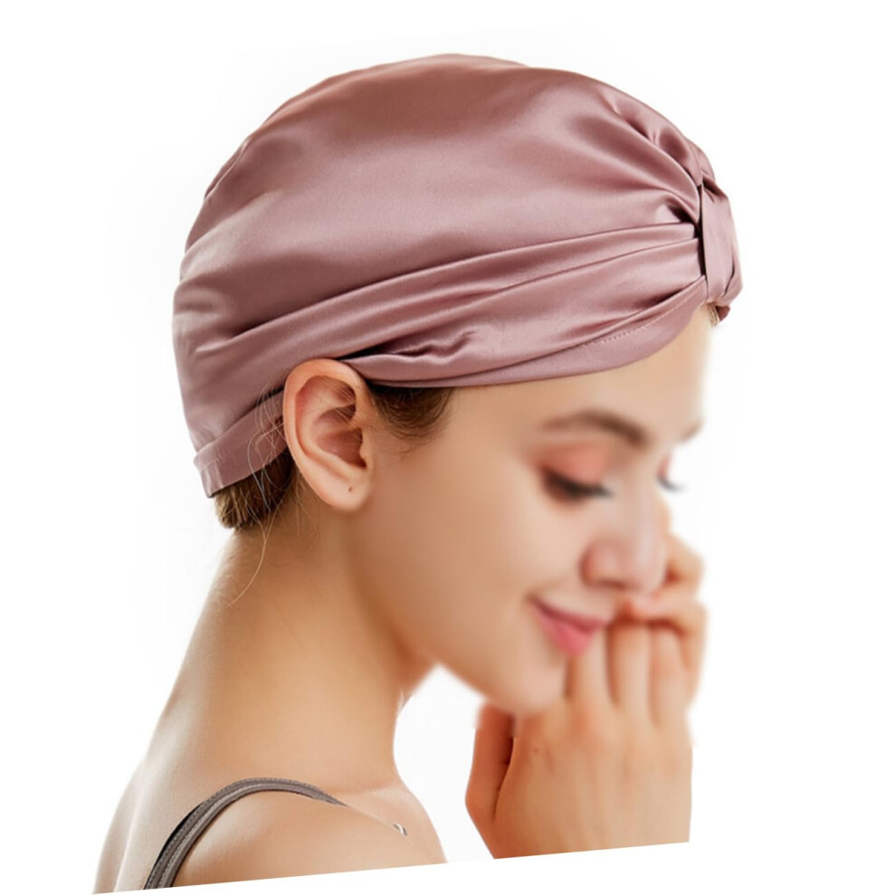 Silk Sleep Bonnet with AntiFrizz Satin Fabric and MoistureLocking Lining for Shower and Sleep