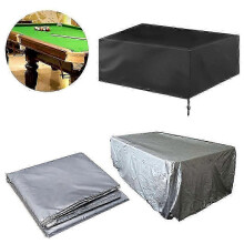 (260x135x82cm, Silver) 7/8/9ft Heavy Duty Waterproof Pool Table Cover - Dust Protective Billiards Snooker Cover