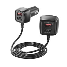 60w Pd Car Charger 4 Ports Usb Front And Rear Flash Charge Car Adapter for Fast Charging