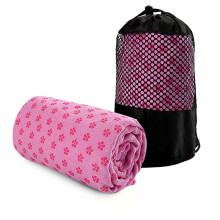 Nonslip Yoga Towel 183x63cm Large QuickDry Breathable Yoga Mat Towel With Mesh Carrying Bag Red