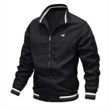 (XXXL,LLJK03-black-DJS8)New Autumn Winter Men's Stand Collar Windproof Jacket,Thick Warm Striped Collar Top,Tops
