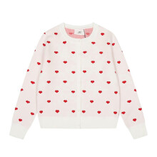 (S,White heart)Womens Autumn Winter Knitted Cardigan, Small Love Jacquard Oversized Jacket, Muse Simple Basic Top,Casual Warm Coat