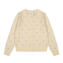 (S,Milk Apricot Purple Heart)Womens Autumn Winter Knitted Cardigan, Small Love Jacquard Oversized Jacket, Muse Simple Basic Top,Casual Warm Coat